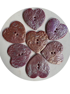 Large Topaz Heart buttons