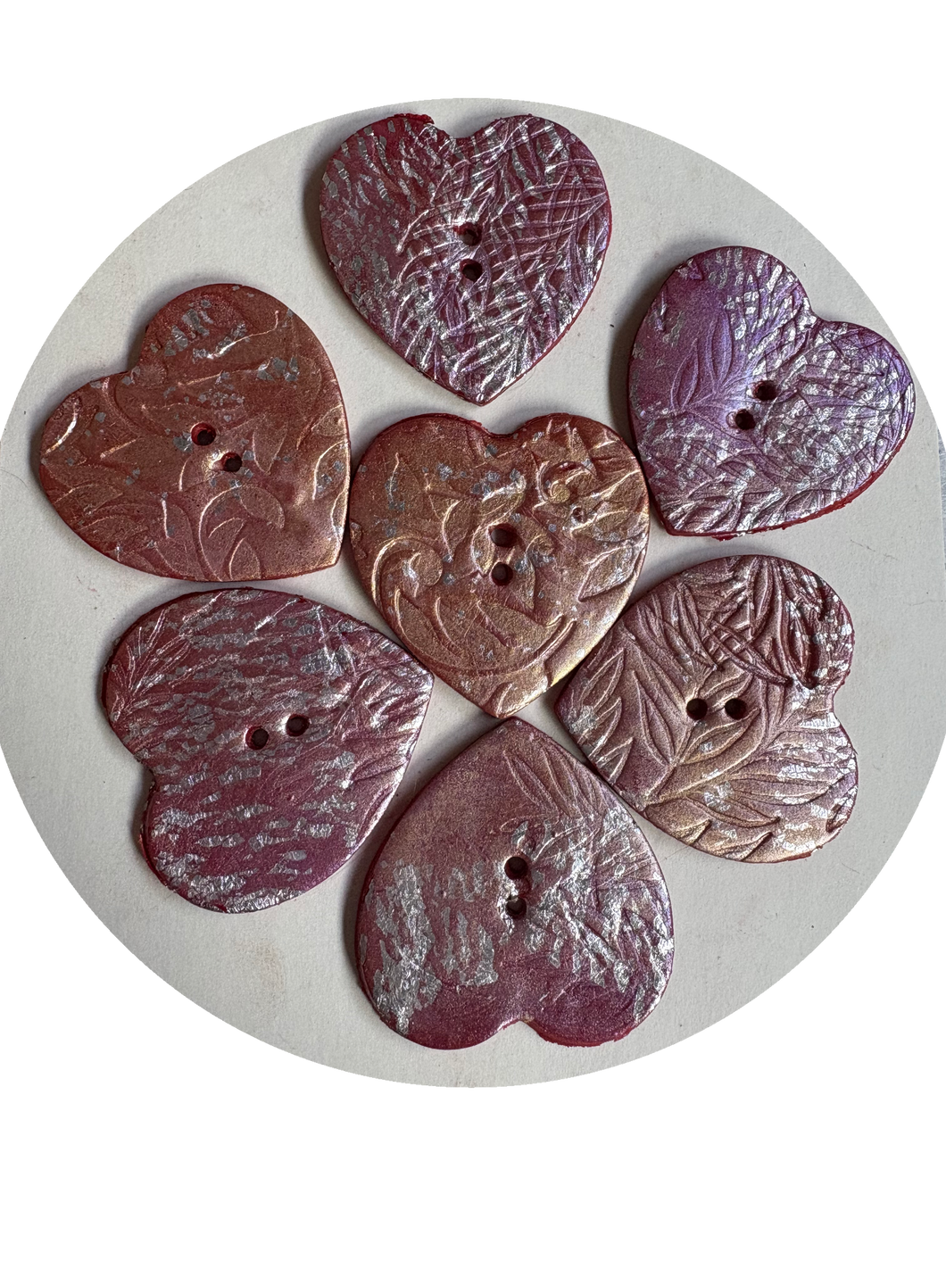 Large Topaz Heart buttons