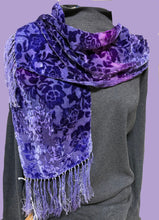 Load image into Gallery viewer, Silk Velvet Burn Out Scarves.9”by 54”
