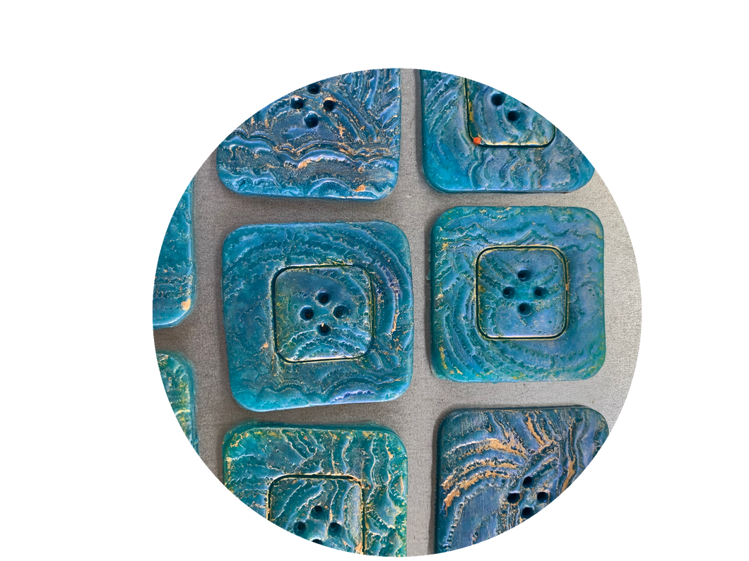 Extra Large Square Blue Button