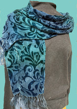 Load image into Gallery viewer, Silk Velvet Burn Out Scarves.9”by 54”
