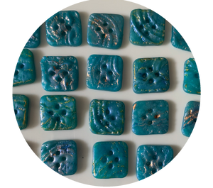 Medium Square  Blue Button