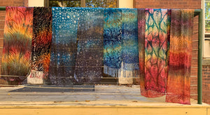 Silk Devore Scarfs. 14 x 72”.