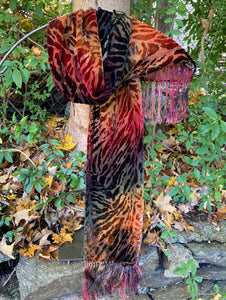 Silk Velvet Burn Out Scarves.9”by 54”