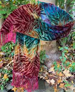 Silk Velvet Burn Out Scarves.9”by 54”