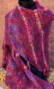 Pleated Button Shawl