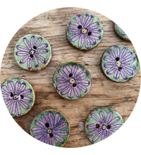 Load image into Gallery viewer, 3/4” Hand Painted Round Buttons.

