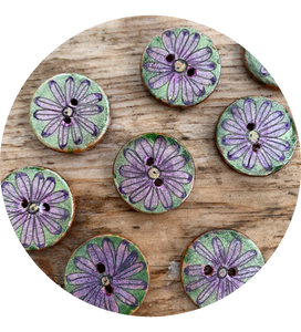 3/4” Hand Painted Round Buttons.